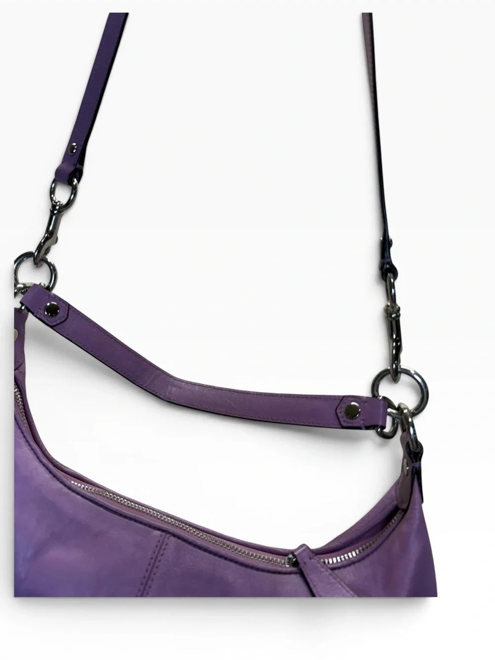Coach 2012 Ashley F19761 Purple Leather Convertible Hobo Shoulder Crossbody Bag